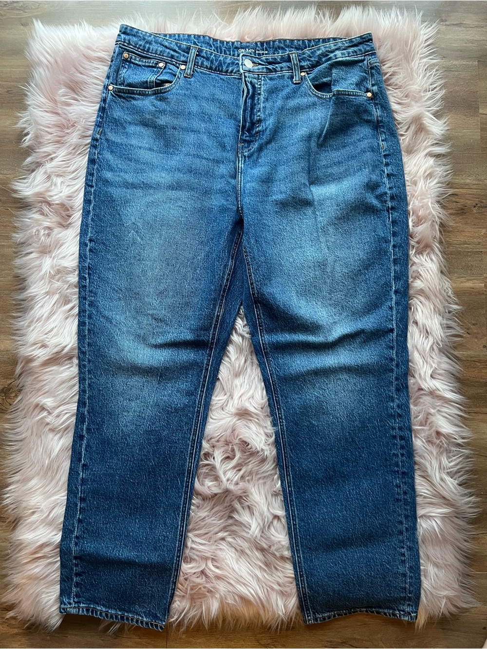 Classic Straight Leg Jeans in Blue Plus Size 18W